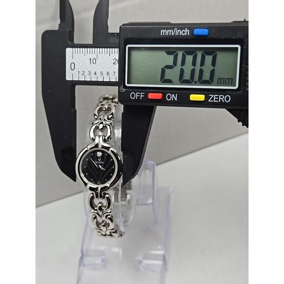 Bulova A3 Womens Diamond Quartz Watch Silver Bracelet Black Dial New Battery - Picture 5 of 10
